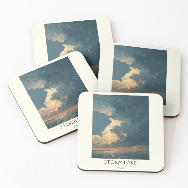 Item preview, Storm Lake Iowa Dramatic Sky | Lakeside Weather Poster designed and sold by TuncGK.