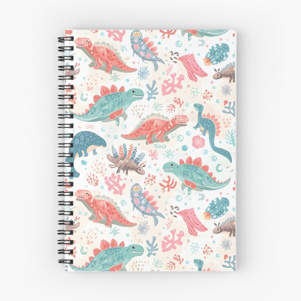 Item preview, Playful Dino Apothecary Pattern | Coral, Aqua & Mint Folk Art Design designed and sold by MoonlitDoodles1.