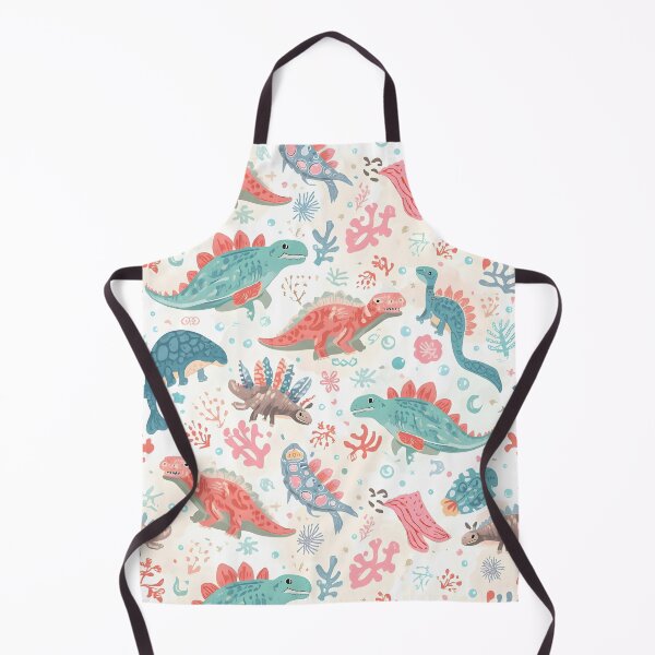 Item preview, Playful Dino Apothecary Pattern | Coral, Aqua & Mint Folk Art Design designed and sold by MoonlitDoodles1.
