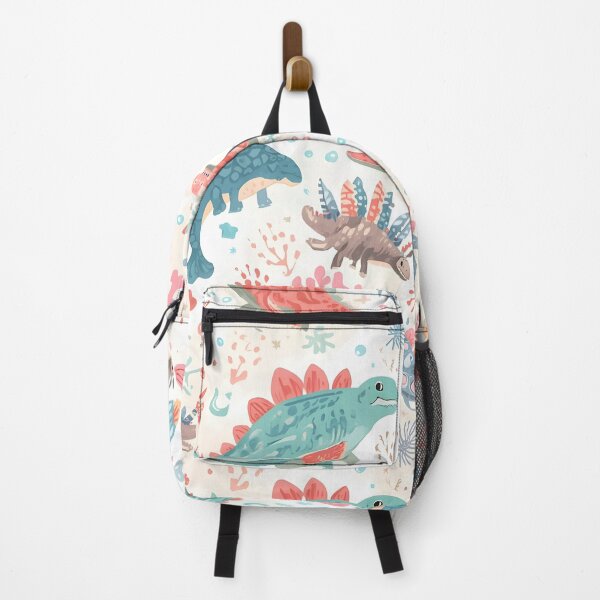 Item preview, Playful Dino Apothecary Pattern | Coral, Aqua & Mint Folk Art Design designed and sold by MoonlitDoodles1.