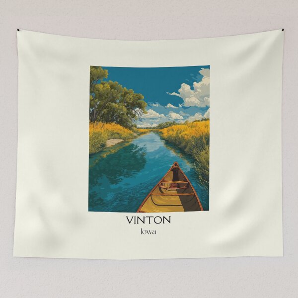 Item preview, Vinton Iowa Cedar River | Summer Canoeing Poster designed and sold by TuncGK.