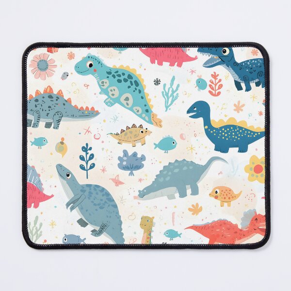 Item preview, Vibrant Prehistoric Marine Reptile Pattern | Coral & Mint Sea-Folk Art designed and sold by MoonlitDoodles1.