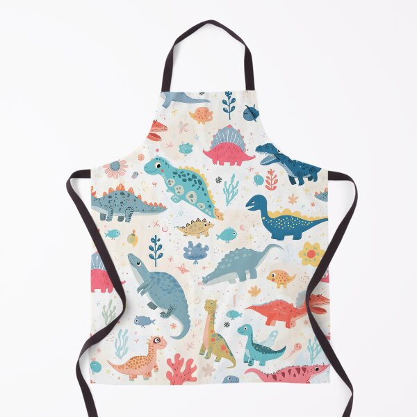 Item preview, Vibrant Prehistoric Marine Reptile Pattern | Coral & Mint Sea-Folk Art designed and sold by MoonlitDoodles1.