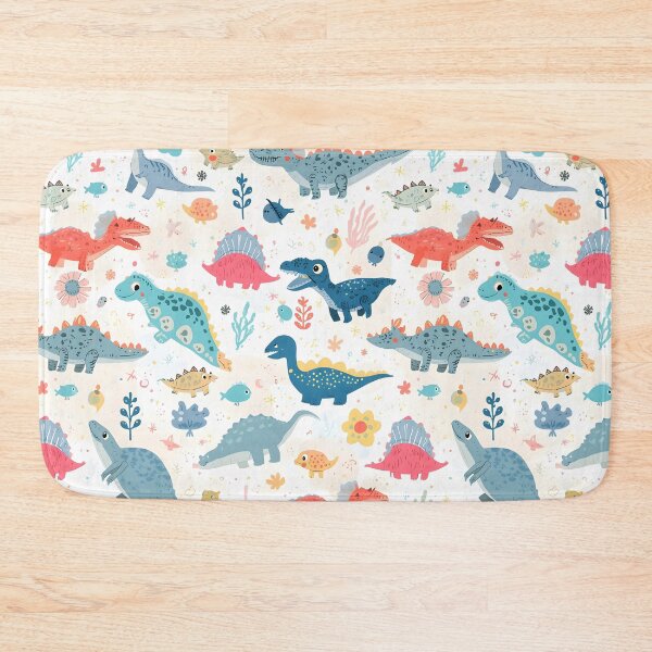 Item preview, Vibrant Prehistoric Marine Reptile Pattern | Coral & Mint Sea-Folk Art designed and sold by MoonlitDoodles1.