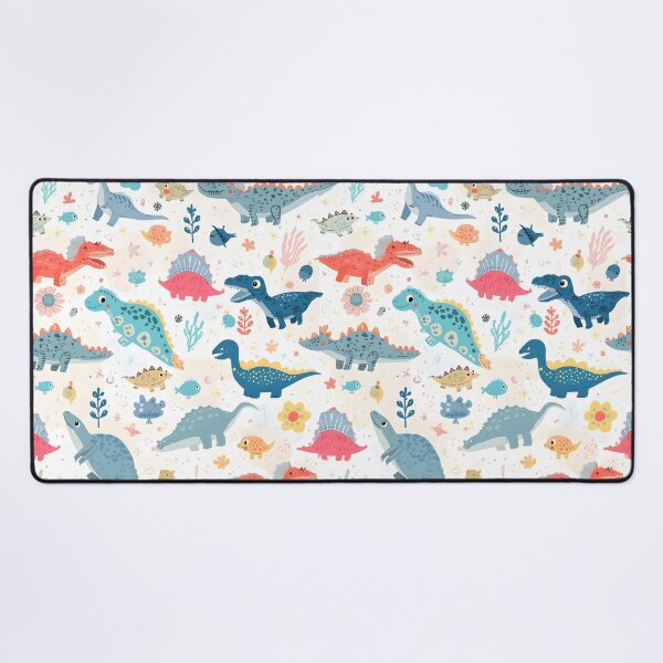 Item preview, Vibrant Prehistoric Marine Reptile Pattern | Coral & Mint Sea-Folk Art designed and sold by MoonlitDoodles1.
