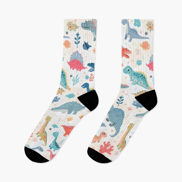 Item preview, Vibrant Prehistoric Marine Reptile Pattern | Coral & Mint Sea-Folk Art designed and sold by MoonlitDoodles1.