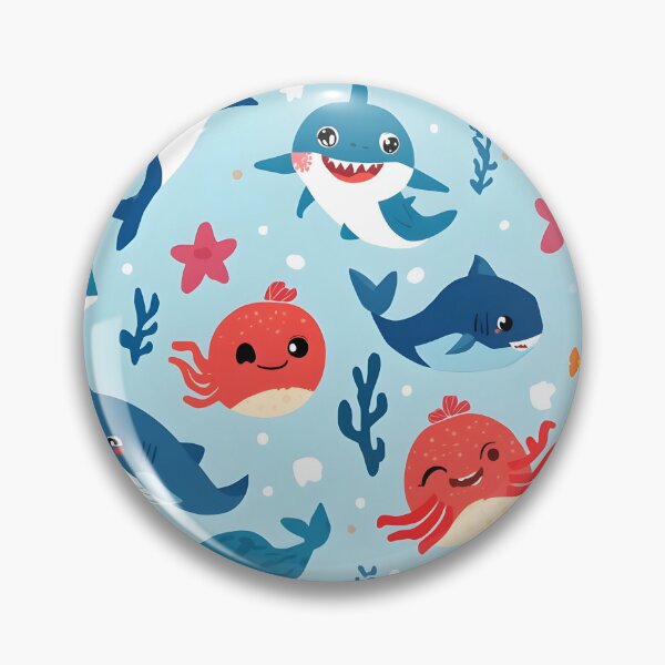 Item preview, Kawaii Ocean Friends Pattern | Happy Sharks, Octopuses & Whales Design designed and sold by MoonlitDoodles1.