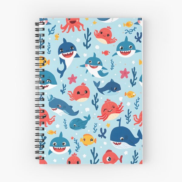 Item preview, Kawaii Ocean Friends Pattern | Happy Sharks, Octopuses & Whales Design designed and sold by MoonlitDoodles1.