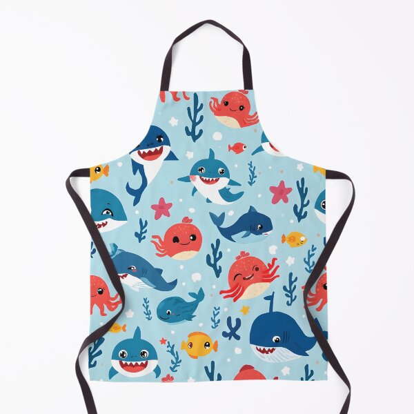 Item preview, Kawaii Ocean Friends Pattern | Happy Sharks, Octopuses & Whales Design designed and sold by MoonlitDoodles1.