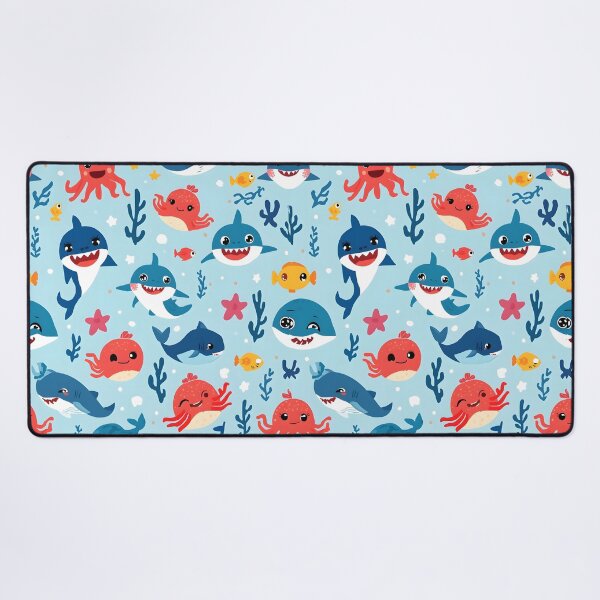 Item preview, Kawaii Ocean Friends Pattern | Happy Sharks, Octopuses & Whales Design designed and sold by MoonlitDoodles1.
