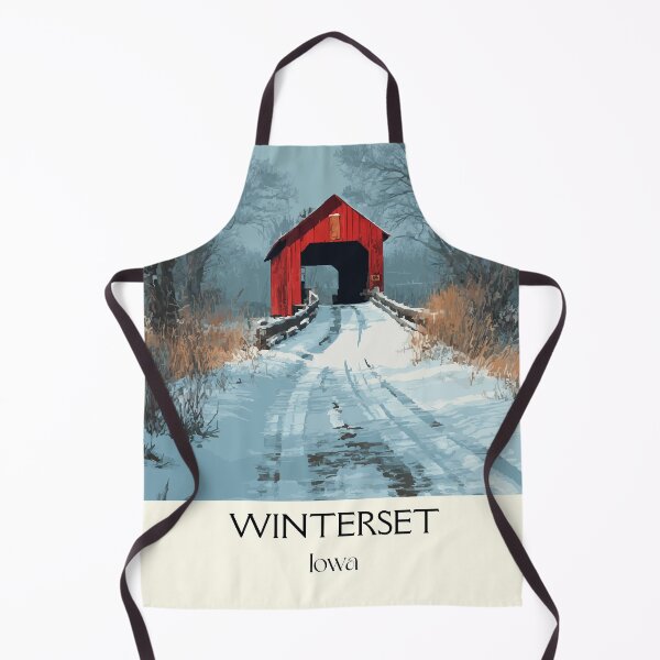 Item preview, Winterset Iowa Covered Bridge | Snowy Road Poster designed and sold by TuncGK.