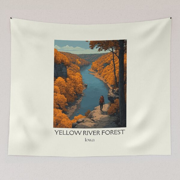 Item preview, Yellow River Iowa Forest | Autumn Overlook Poster designed and sold by TuncGK.