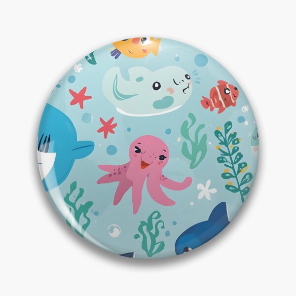 Item preview, Max Cuteness Ocean Friends Pattern | Pop Art Shark, Octopus & Whale Design designed and sold by MoonlitDoodles1.