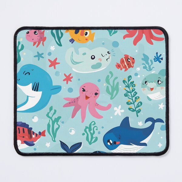 Item preview, Max Cuteness Ocean Friends Pattern | Pop Art Shark, Octopus & Whale Design designed and sold by MoonlitDoodles1.