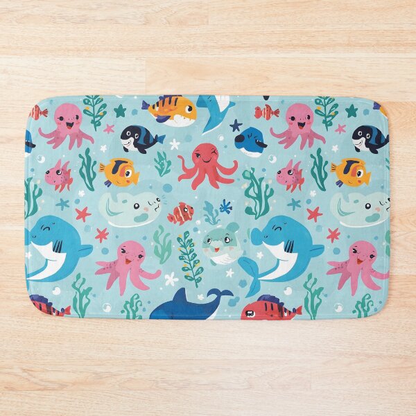 Item preview, Max Cuteness Ocean Friends Pattern | Pop Art Shark, Octopus & Whale Design designed and sold by MoonlitDoodles1.