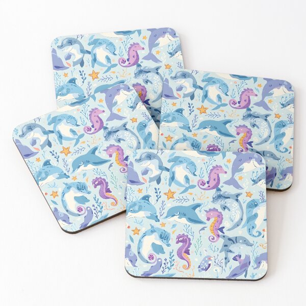 Item preview, Charming Ocean Friends Pastel Marine Pattern designed and sold by MoonlitDoodles1.