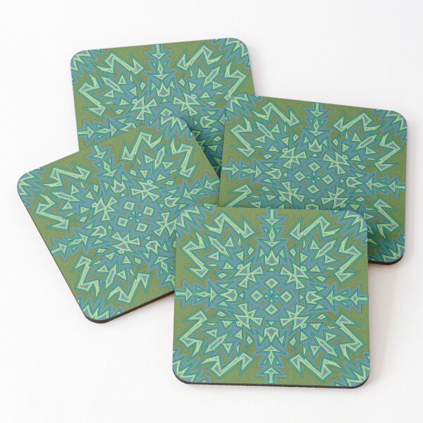 Item preview, Green and blue Zigzag zen tangle  designed and sold by n1ckeatsyarn.