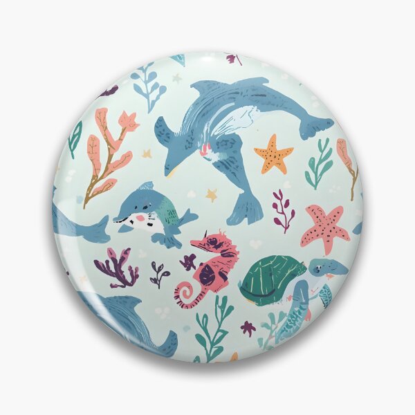 Item preview, Hand-Painted Sea Life Rustic Ocean Pattern designed and sold by MoonlitDoodles1.