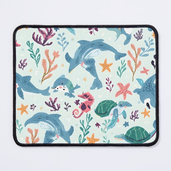 Item preview, Hand-Painted Sea Life Rustic Ocean Pattern designed and sold by MoonlitDoodles1.