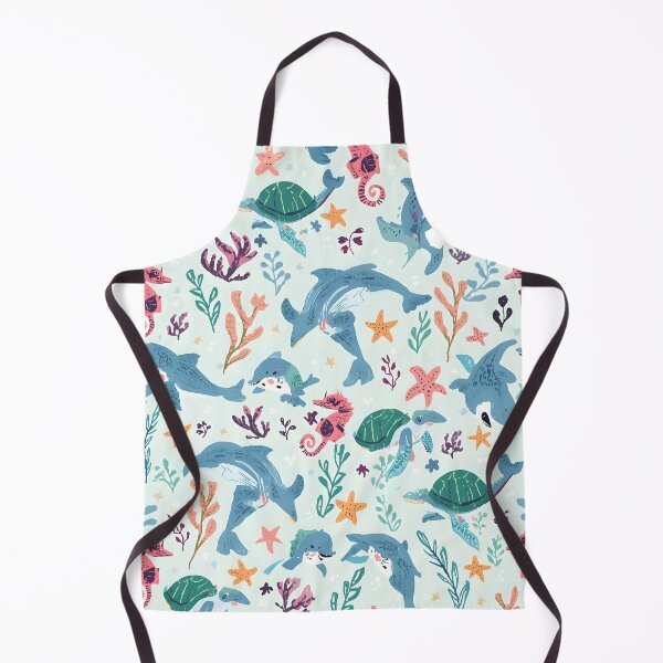 Item preview, Hand-Painted Sea Life Rustic Ocean Pattern designed and sold by MoonlitDoodles1.