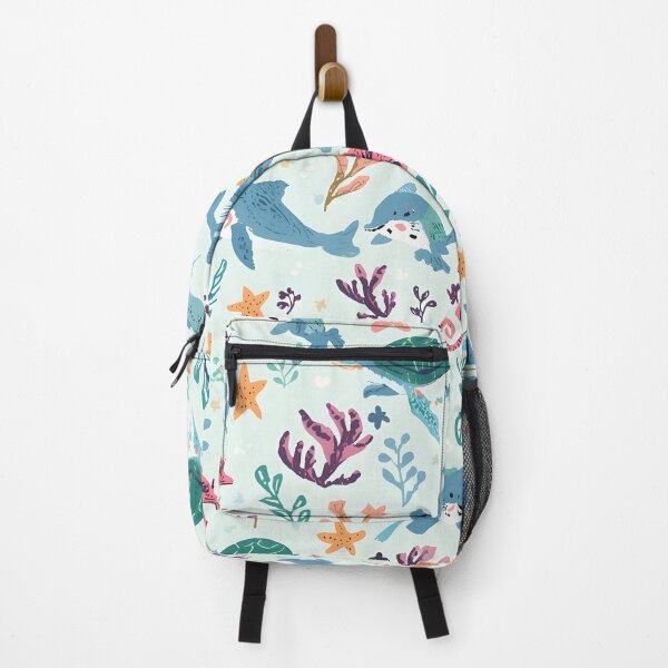 Item preview, Hand-Painted Sea Life Rustic Ocean Pattern designed and sold by MoonlitDoodles1.