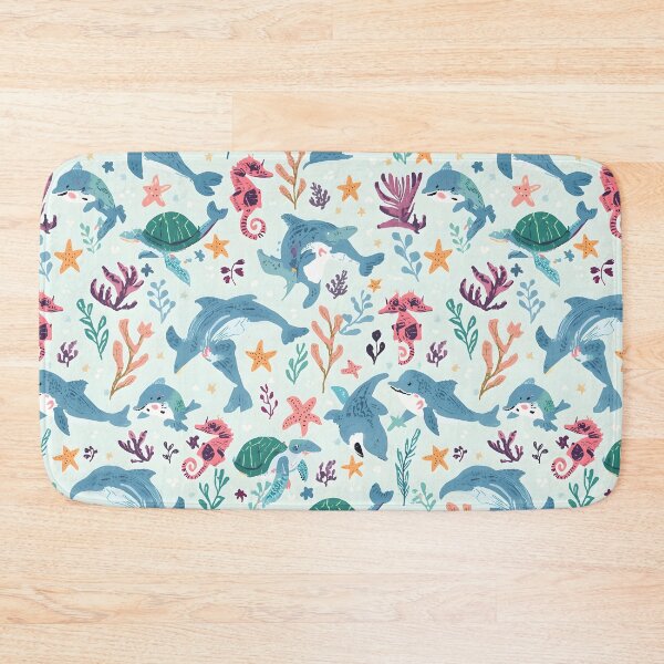 Item preview, Hand-Painted Sea Life Rustic Ocean Pattern designed and sold by MoonlitDoodles1.