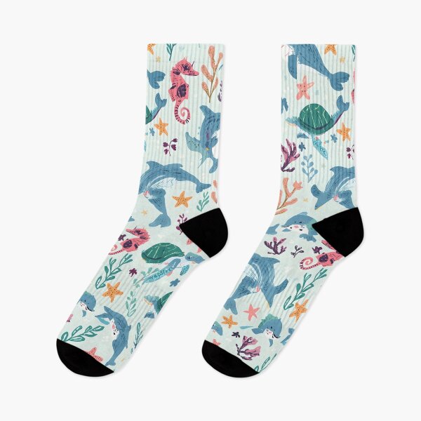 Item preview, Hand-Painted Sea Life Rustic Ocean Pattern designed and sold by MoonlitDoodles1.