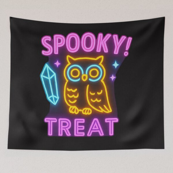 Item preview, Spooky Treat – Cyberpunk Neon Owl Halloween Design designed and sold by Thaivi Design.