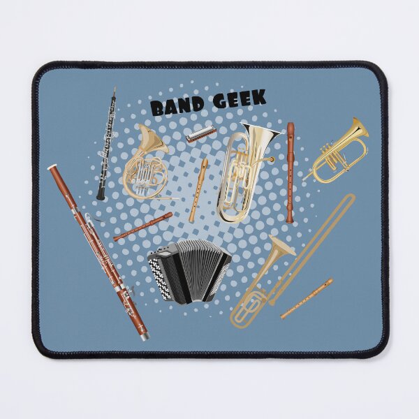 Item preview, Band geek! trombone, horn, accordion, harmonica, bassoon, oboe, recorder, flugelhorn and euphonium designed and sold by kobyakov.