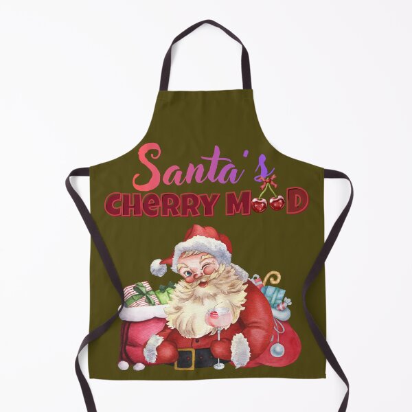 Item preview, Santa’s Cherry Mood – Retro Christmas Santa with Cherry Cocktail designed and sold by Brainy Bites19.