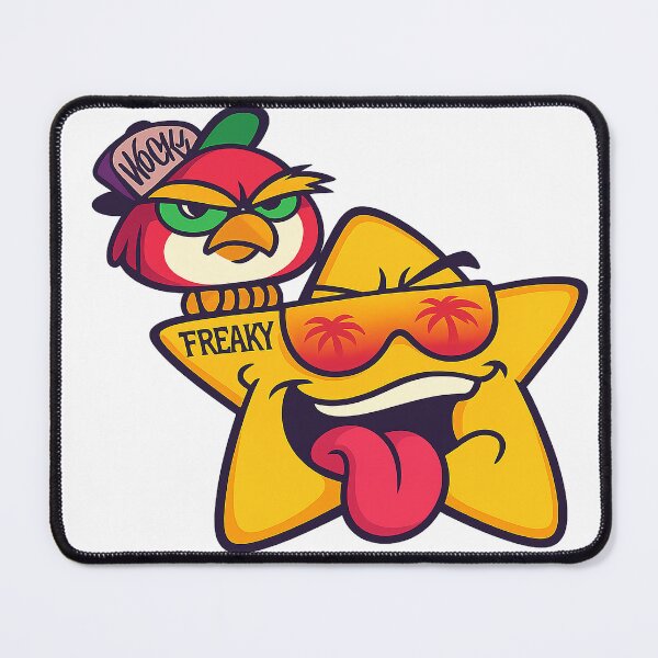 Item preview, Freaky Star & Angry Bird – Funny Cartoon Street Art Design designed and sold by Movono.