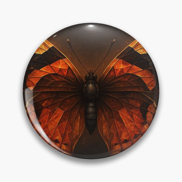 Item preview, Faceted Wings – Red Admiral of Fire Agate designed and sold by GeoWild Designs.