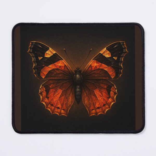 Item preview, Faceted Wings – Red Admiral of Fire Agate designed and sold by GeoWild Designs.