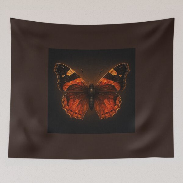 Item preview, Faceted Wings – Red Admiral of Fire Agate designed and sold by GeoWild Designs.