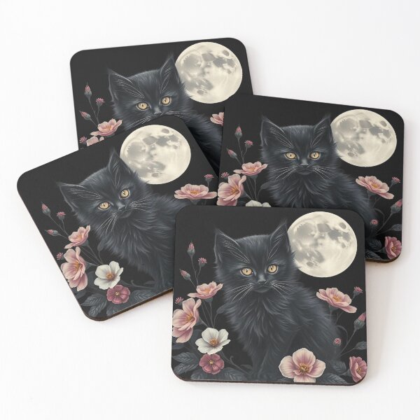 Item preview, Black cat with flowers n.17 designed and sold by Filotecnia.