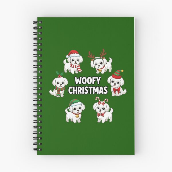 Aperçu de l'œuvre Motif Maltais de Noël – Cadeau idéal pour les amoureux des chiens pendant les fêtes – créée et vendue par The Real Life Symphony.