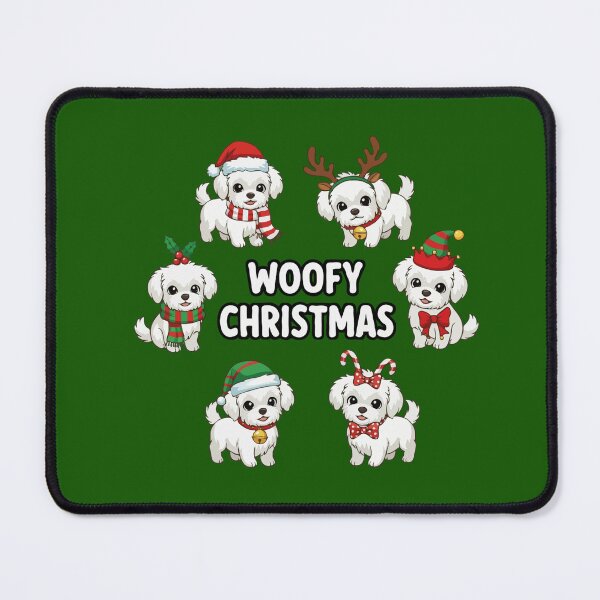 Aperçu de l'œuvre Motif Maltais de Noël – Cadeau idéal pour les amoureux des chiens pendant les fêtes – créée et vendue par The Real Life Symphony.