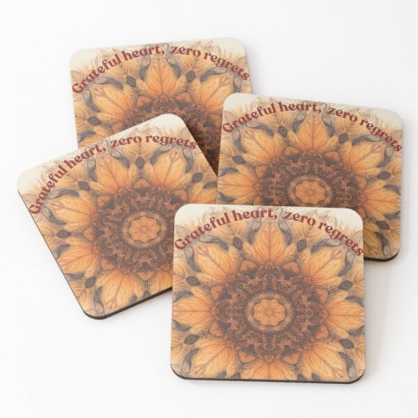 Item preview, Autumn Zen: Grateful Heart Mandala Art & Botanical Kaleidoscope designed and sold by VibranPalette.