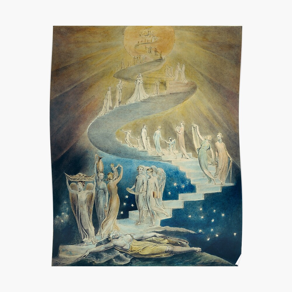 "HD Jacob's Ladder, by William Blake HIGH DEFINITION" Poster by