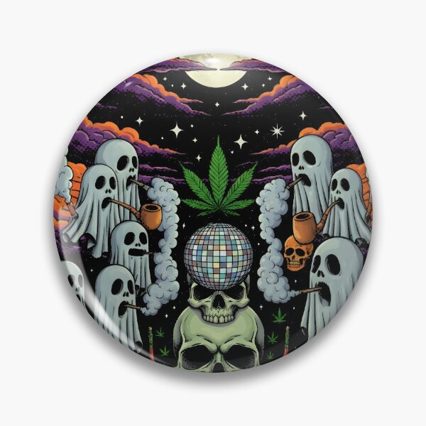 Item preview, Halloween Stoner Ghosts Party | Spooky Psychedelic Weed Cannabis Art designed and sold by AV.