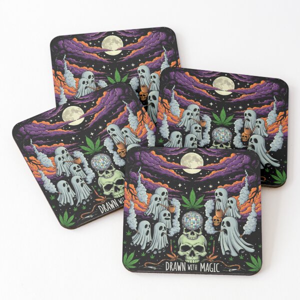 Item preview, Halloween Stoner Ghosts Party | Spooky Psychedelic Weed Cannabis Art designed and sold by AV.