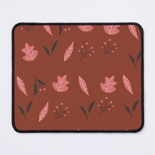 Item preview, Cream Floral Pattern on Brick Red Background designed and sold by Jamildesign.