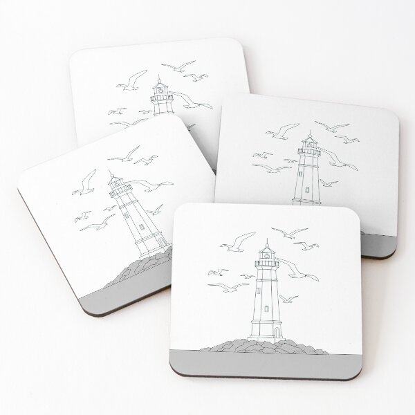 Item preview, Minimal Lighthouse with Seagulls designed and sold by Le Grand Requin.