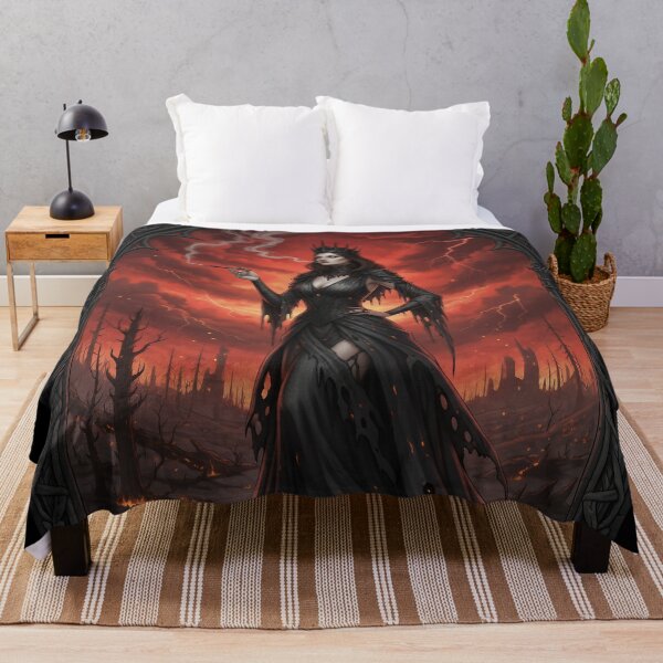 Item preview, To comDark Gothic Queen Smoking in Apocalyptic Landscape. designed and sold by Spark2Seduction.