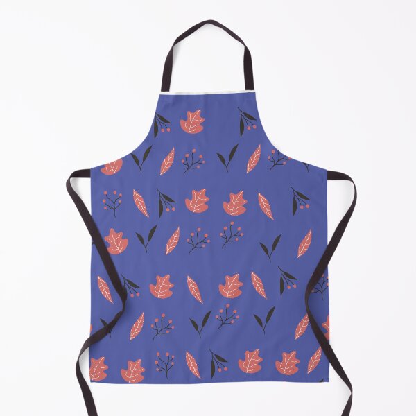 Item preview, Coral Autumn Leaves and Berries on Blue Violet Pattern designed and sold by Jamildesign.
