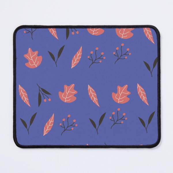 Item preview, Coral Autumn Leaves and Berries on Blue Violet Pattern designed and sold by Jamildesign.