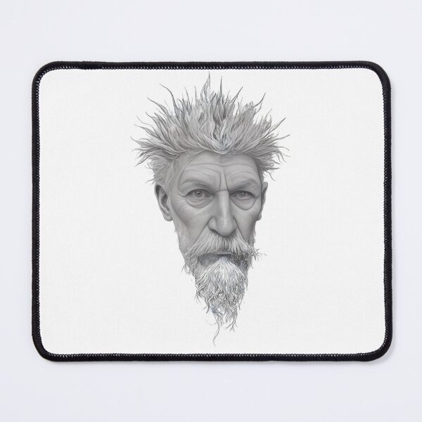 Item preview, Forest Guardian – Surreal Nature-Fused Portrait in Grayscale designed and sold by Psycho-Crazy.