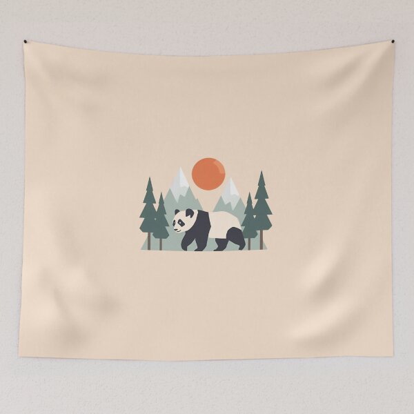 Item preview, Minimalist Geometric Panda in Nature designed and sold by Merch By Style.