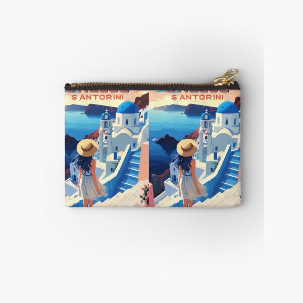 Item preview, 90s Anime Girl Greece Santorini Travel Pixel art style designed and sold by Pixel-Destinations.