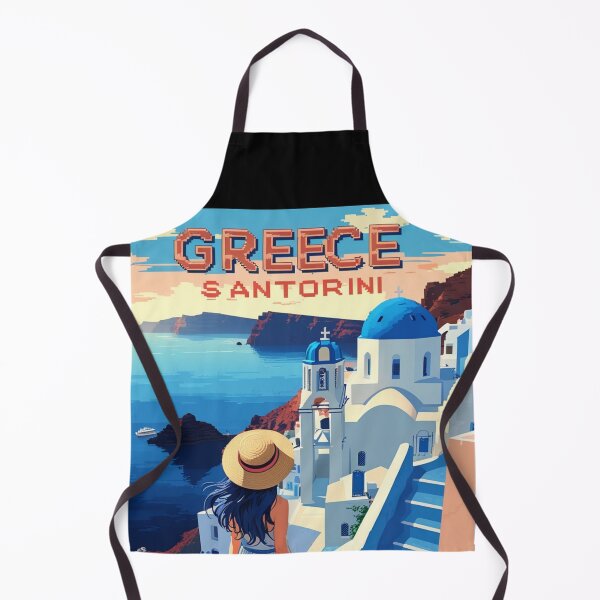 Item preview, 90s Anime Girl Greece Santorini Travel Pixel art style designed and sold by Pixel-Destinations.